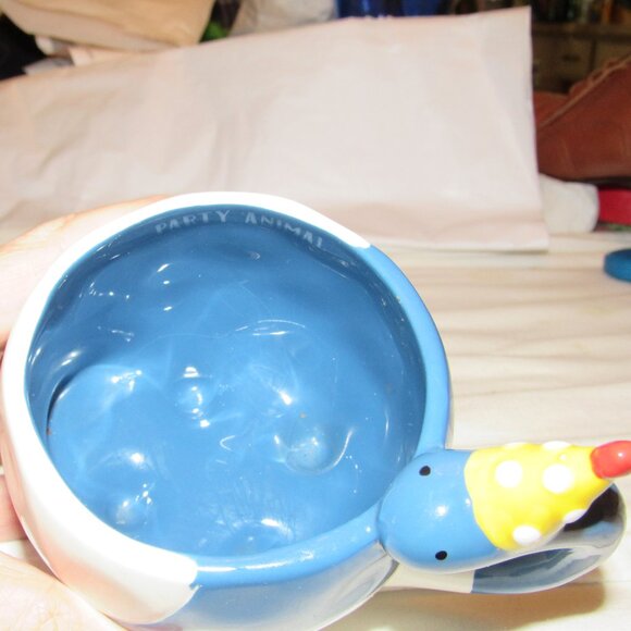 Tag Dinosaur Blue and White "Party Animal" Ceramic Mug 12 oz. - Picture 7 of 10